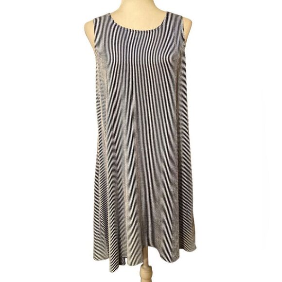 Jamie & Layla Stripe A Line Crew Neck Knee Length Dress - Picture 1 of 10